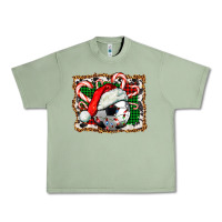 Oil Green Soccer Ball Christmas With Hat And Candy Cane Urban Heavy Tee - FaDigitalArtStudio