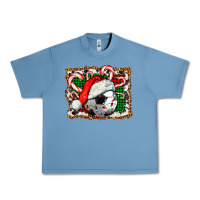 Pebble Blue Soccer Ball Christmas With Hat And Candy Cane Urban Heavy Tee - FaDigitalArtStudio