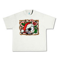 Pistachio Soccer Ball Christmas With Hat And Candy Cane Urban Heavy Tee - FaDigitalArtStudio