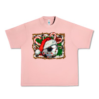 Salmon Soccer Ball Christmas With Hat And Candy Cane Urban Heavy Tee - FaDigitalArtStudio