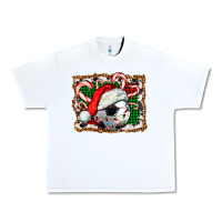 White Soccer Ball Christmas With Hat And Candy Cane Urban Heavy Tee - FaDigitalArtStudio