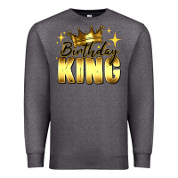 Charcoal Heather birthday king Premium Sweatshirt - RanaPortraitStore