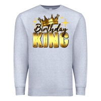 Heather Grey birthday king Premium Sweatshirt - RanaPortraitStore