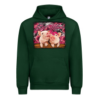 Forest Green be mine valentine's day pigs Urban Hoodie - Jasminsmagicworld