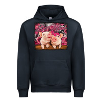 Navy be mine valentine's day pigs Urban Hoodie - Jasminsmagicworld