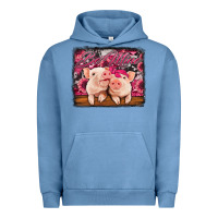 Pigment Pebble Blue be mine valentine's day pigs Urban Hoodie - Jasminsmagicworld