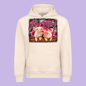 Be Mine Valentine's Day Pigs Urban Hoodie Designed By Jasminsmagicworld