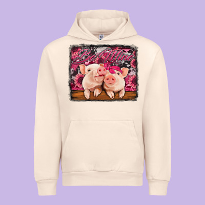 Be Mine Valentine's Day Pigs Urban Hoodie Designed By Jasminsmagicworld