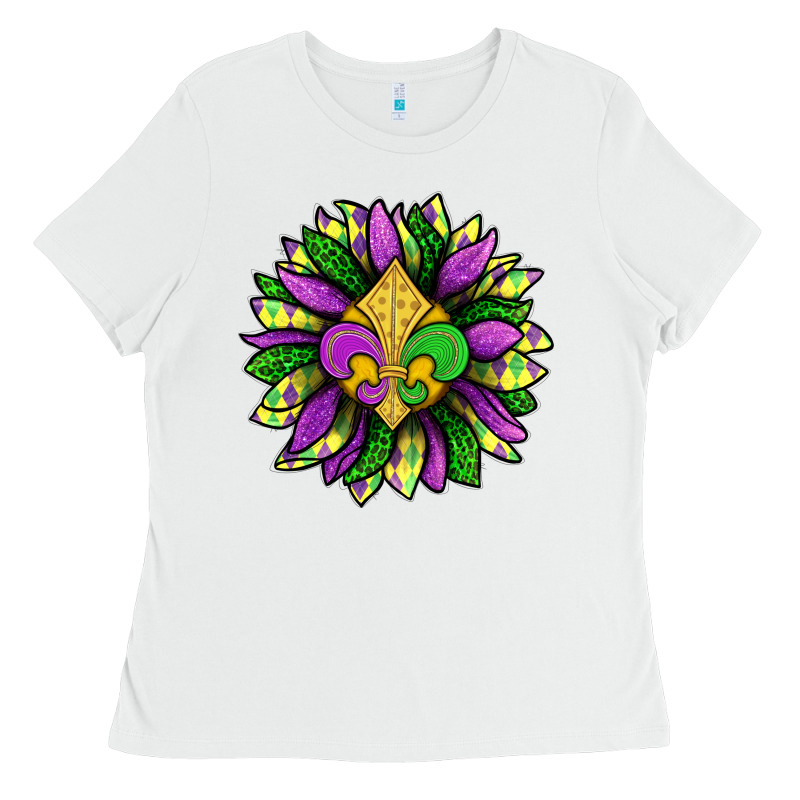 Mardi Gras Sunflower Ladies Tee by BundleAndBundleShop | Teevron
