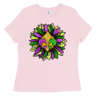 Bubblegum Pink Mardi Gras Sunflower Ladies Tee - BundleAndBundleShop