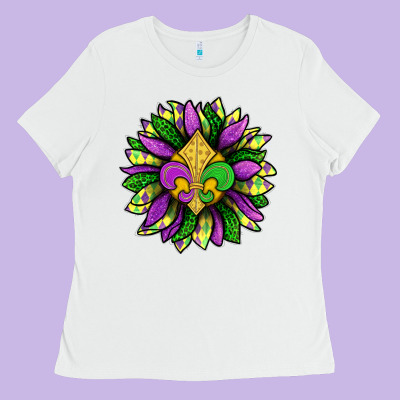 Mardi Gras Sunflower Ladies Tee Designed By Bundleandbundleshop