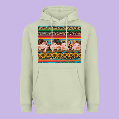 Western Serape Pigs Heavyweight Hoodie Designed By Ranaportraitstore