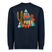 Navy Wıld and Free Heavyweight Sweatshirt - JahusDesignShop