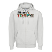 Dove Grey blessed teacher Zipper Hoodie - JahusDesignShop