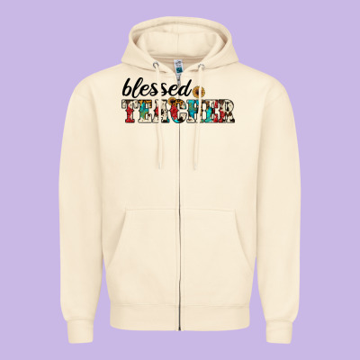 Blessed Teacher Zipper Hoodie Designed By Jahusdesignshop