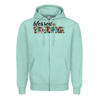Seafoam blessed teacher Zipper Hoodie - JahusDesignShop