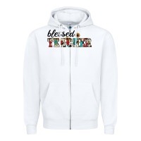 White blessed teacher Zipper Hoodie - JahusDesignShop