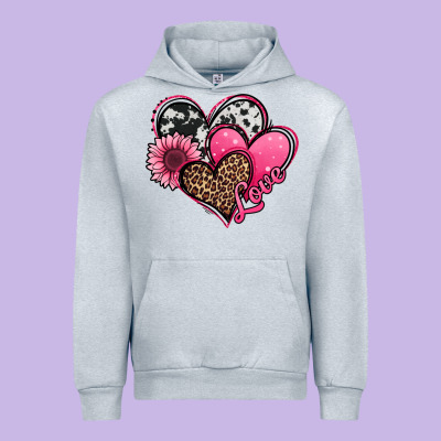 Valentines Day Western Hearts And Sunflower Urban Hoodie Designed By Jasminsmagicworld