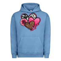 Pigment Pebble Blue valentines day western hearts and sunflower Urban Hoodie - Jasminsmagicworld