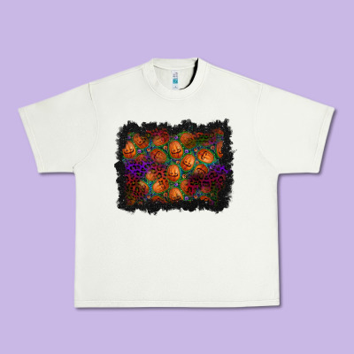 Halloween Pumpkin Background Urban Heavy Tee Designed By Bundleandbundleshop