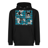 Black winter plaid and cowhide pattern Heavyweight Hoodie - RanaPortraitStore