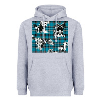 Heather Grey winter plaid and cowhide pattern Heavyweight Hoodie - RanaPortraitStore