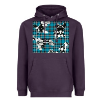 Plum winter plaid and cowhide pattern Heavyweight Hoodie - RanaPortraitStore