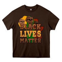 Chocolate Brown black lives matter Heavy Core Tee - HowdyJamesFarm