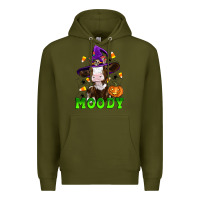 Army Green moody cow Premium Hoodie - Artiststas