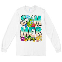 White Summer Vibes Long Sleeve Tee - CowhideDigitalArt