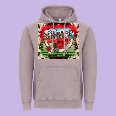 Summer Vibes Vintage Hoodie Designed By Cowhidedigitalart