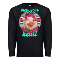 Black bless your heart pig Premium Sweatshirt - RanaPortraitStore