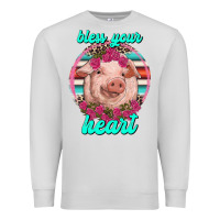 Dove Grey bless your heart pig Premium Sweatshirt - RanaPortraitStore