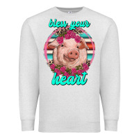 Oatmeal Heather bless your heart pig Premium Sweatshirt - RanaPortraitStore