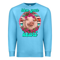 Ocean Blue bless your heart pig Premium Sweatshirt - RanaPortraitStore