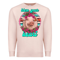 Pale Pink bless your heart pig Premium Sweatshirt - RanaPortraitStore