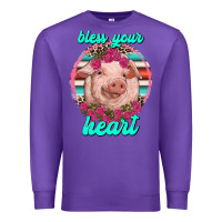 Purple bless your heart pig Premium Sweatshirt - RanaPortraitStore