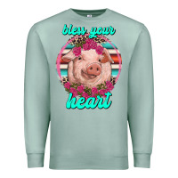 Seafoam bless your heart pig Premium Sweatshirt - RanaPortraitStore