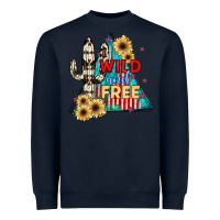 Navy Wıld and Free Heavyweight Sweatshirt - JahusDesignShop