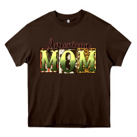 Chocolate Brown American Mom Mother's Day Heavy Core Tee - CowGirlArtShop