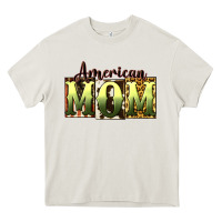 Cream American Mom Mother's Day Heavy Core Tee - CowGirlArtShop