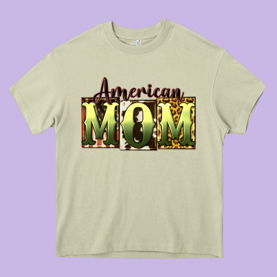 American Mom Mother's Day Heavy Core Tee Designed By Cowgirlartshop