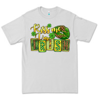 Dove Grey St. Patrick's Kiss me i am irish Premium Tee - OliviaCreatesArt