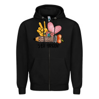 Black peace love 5th grade Zipper Hoodie - JahusDesignShop