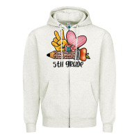Peace Love 5th Grade Zipper Hoodie | Teevron