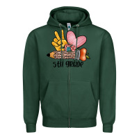 Sports Green peace love 5th grade Zipper Hoodie - JahusDesignShop
