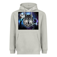 Moon Dust wolf and full moon Heavyweight Hoodie - RanaPortraitStore