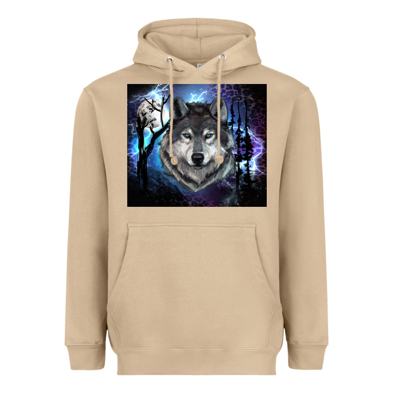 Wolf And Full Moon Heavyweight Hoodie by RanaPortraitStore | Teevron