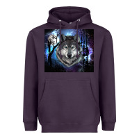 Plum wolf and full moon Heavyweight Hoodie - RanaPortraitStore