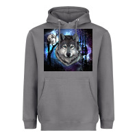Storm wolf and full moon Heavyweight Hoodie - RanaPortraitStore